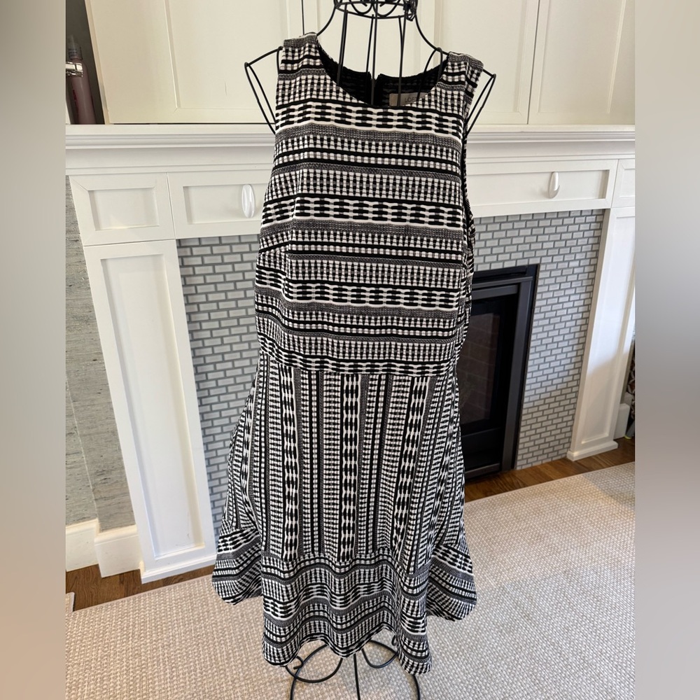 Black and white Loft a-line style dress